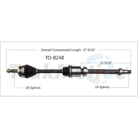 Surtrack Axle Cv Axle Shaft, To-8248 TO-8248